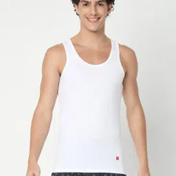 UnderJeans by Spykar White Vest-image-97