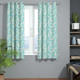 Bianca EL`PESSO Green & Silver Faux Silk 5 Ft. Window Curtain - Set of 2-35