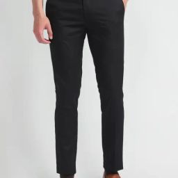 Arrow Black Straight Fit Trousers-picture-22