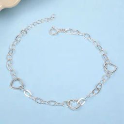 Mia by Tanishq Love Links Silver Anklet for Women-image-9