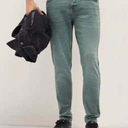 The Bear House Green Cotton Skinny Fit Solid Jeans-image-32