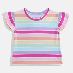 THE CHILDREN'S PLACE Girls Striped Flutter Sleeve Top-picture-3