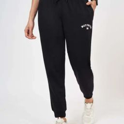 Ajile By Pantaloons Jet Black Cotton Regular Fit Joggers-image-73