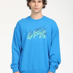 Levi's Blue Cotton Regular Fit Printed Sweatshirt-picture-42