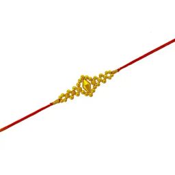 P.C. Chandra Jewellers 22KT Yellow Gold Beaded Detailing Rakhi for Men-image-86