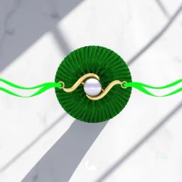 P.C. Chandra Jewellers 14KT Yellow Gold Wave Plastic Pearl Elegant Rakhi for Men-image-65