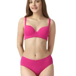 Soie Pink Under-Wired Padded Bra & Panty Set-picture-19