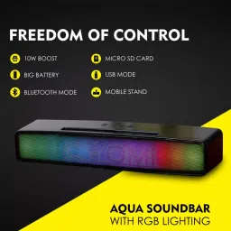 Cyomi Portable Bluetooth Speaker Aqua Soundbar Black 20 W Sound Output and Upto 2 Hours Playtime, ITD122 image 5