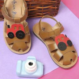 Aria Nica Kids Tractor Brown Casual Sandals-image-12