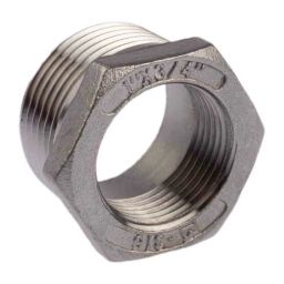 RS PRO Stainless Steel Pipe Fitting Hexagon Bush 1 inch x 3/4 inch Male x Female Model No 4993546-9