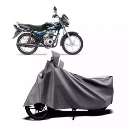 Auto Pearl Two Wheeler Cover with Bag for Bajaj CT100, Silver-image-79