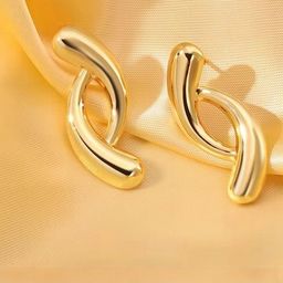 MONKDECOR Women Gold Plated Anti-Tarnish Stud Earrings-picture-6