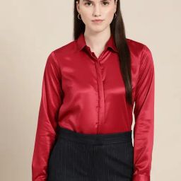 Hancock Red Regular Fit Shirt-26