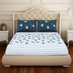 Spaces Ice Water Cotton  King Size Bedsheet With Pillow Covers-image-14