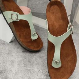 Mozafia Women's Sea Green Thong Sandals-image-70