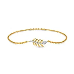 Kisna Diamond & Gold Jewellery Plume 14k Gold & Diamond Bracelet for Women-picture-3