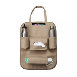 AllExtreme EXSBOCC Car Backseat Travel Bag Multi Pocket for Tissue Box, Bottle and Document Storage Beige-48