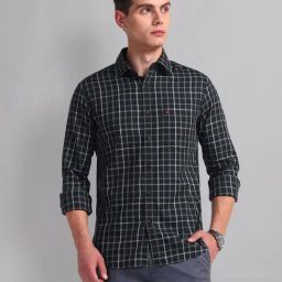 AD by Arvind Black Slim Fit Check Shirt-picture-17