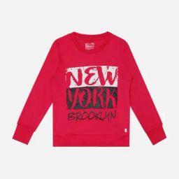Bodycare Kids Fuchsia Pink Cotton Printed Full Sleeves Sweatshirt-image-91