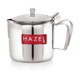 HAZEL Stainless Steel Strong & Sturdy, Spill Proof Pouring Tea Serving Pot with Handle & Lid (400ML)-44