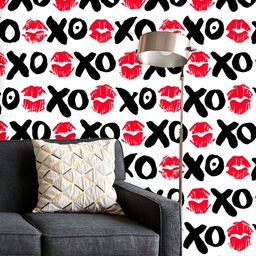 ArtzFolio Printed UV-Resistant Anti-Bacterial Xo And Lipstick Kisses Peel & Stick Wallpaper-image-28
