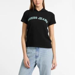 Guess Jeans Jet Black Cotton Regular Fit Top-image-26