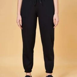 Ajile by Pantaloons Jet Black Cotton Sports Joggers-image-81