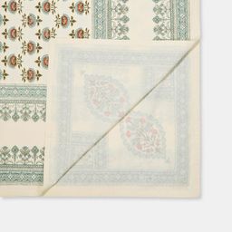 Fabindia Blue Floral Cotton Rectangle 8-Seater Table Cover-23