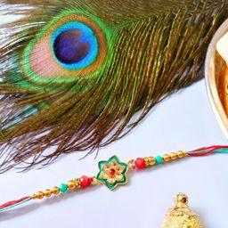 Meenakari Kundan Traditional Handmade Rakhi for Brother-80