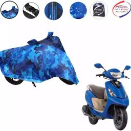 Auto Pearl Polyester Waterproof Two Wheeler Cover for TVS Scooty Zest 110,(Ocean Blue)-38