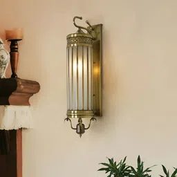 Fos Lighting Gold-Toned Glass Rectangle Shaped Wall Lamp-image-59