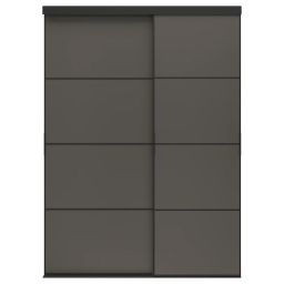 ikea skytta / mehamn Sliding door combination, black/double sided dark grey, 177x240 cm-picture-21