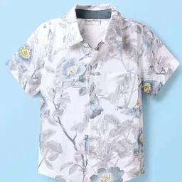 CrayonFlakes Boys Floral Printed Spread Collar Casual Shirt-image-35