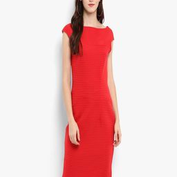 Zima Leto Women Boat Neck Cap Sleeves Sheath Dress-image-99