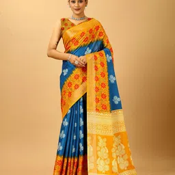 A.V.M. SILK MILLS Floral Printed Zari Saree-image-99