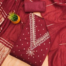 Rangtulika Ethnics Women Embellished Floral Unstitched Dress Material-image-0