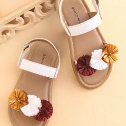 Earthy Touch Premium Sandal With Velcro Closures - White-image-54