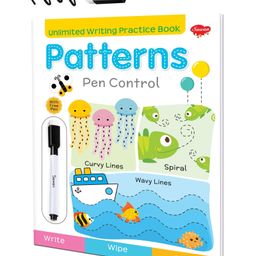 Sawan Reusable Wipe and Clean Book Patterns Pen Control - English-12