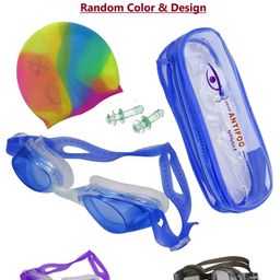 ADKD Silicone Swim Cap with Swimming Googles Anti Fog Glasses and Earplugs for Safety (Color may Vary)-20