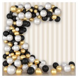 Bubble Trouble Purple Metallic Balloons Black White and Golden - Pack of 50-image-63