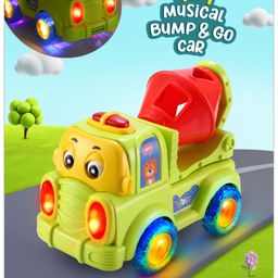 Babyhug Musical Bump & Go Construction series Cement Mixer Truck - Green-13
