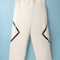 Kookie Kids Cotton Knit Full Length Wide Leg Side Tape Lounge Pant With Pockets - Cream-image-92