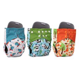 LuvLap Reusable Baby Cloth Diapers with Double Leak Guard High Absorption Stain-Proof Comfort & Protection Pack of 3 - Multicolor-12