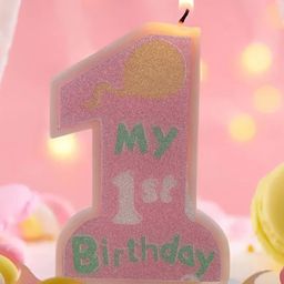 Funcart My 1st Birthday Cake Topper Candle - Pink-image-67