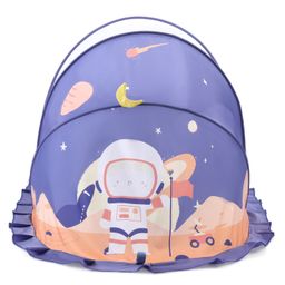Babyhug  Foldable Printed Mosquito Net Large Size Astronaut Theme- Blue image 2