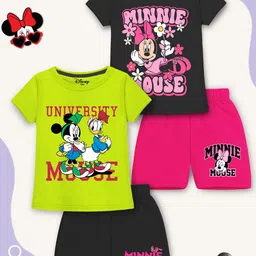 YK Disney Girls Printed T-shirt with Shorts-image-2