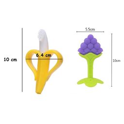 Enorme Silicone Banana Shaped Toothbrush Teether and Grapes Shaped Teething Teether for Babies image 3