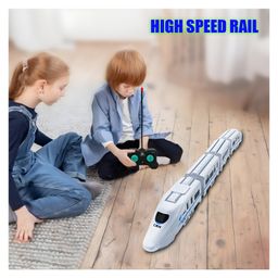 NEGOCIO High Speed Remote Controlled Real Looking Bullet Train with LED Flash Light and Rechargeable Battery toy for kids- PACK OF 1- COLOR MAY VARY image 3