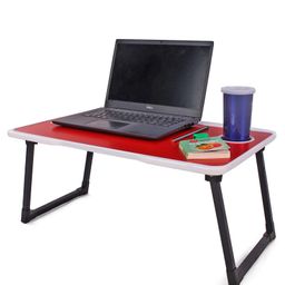fab n funky White Border Multipurpose Foldable  Study Table - Red image 4