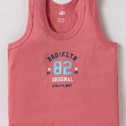 Zero Sinker Knit Sleeveless Set of Vests with Typography Print Pack of 3 - Turquoise Rust & Grey image 4